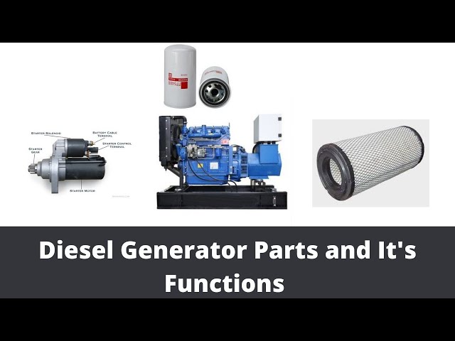 Diesel generator parts include engine, alternator, fuel system, cooling system, exhaust system, and control panel. Each part has a specific function.